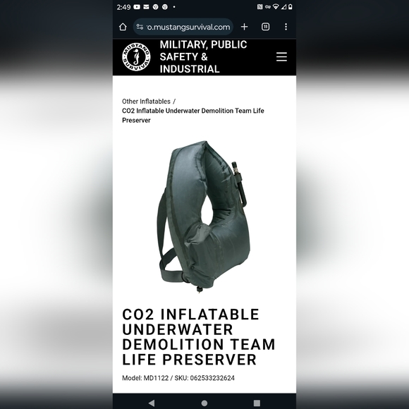 US Navy Seals UDT Mustang Survival PFD BUDs USGI Devgru life preserver - Picture 2 of 5